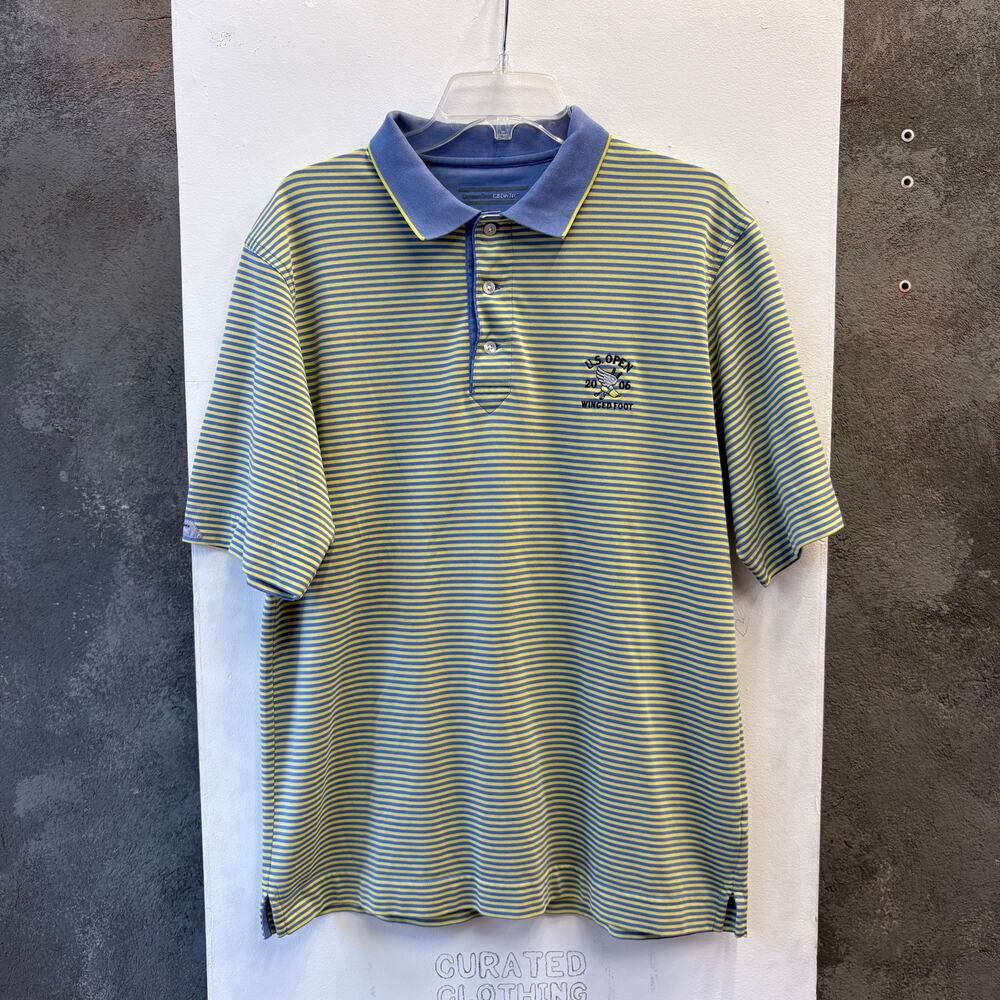 Cutter & Buck Vintage Green Striped Polo